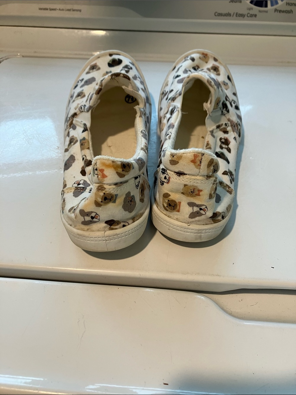 Puppy dog slip on shoes women’s7.5 white brown humane society ASPCA - Picture 4 of 10